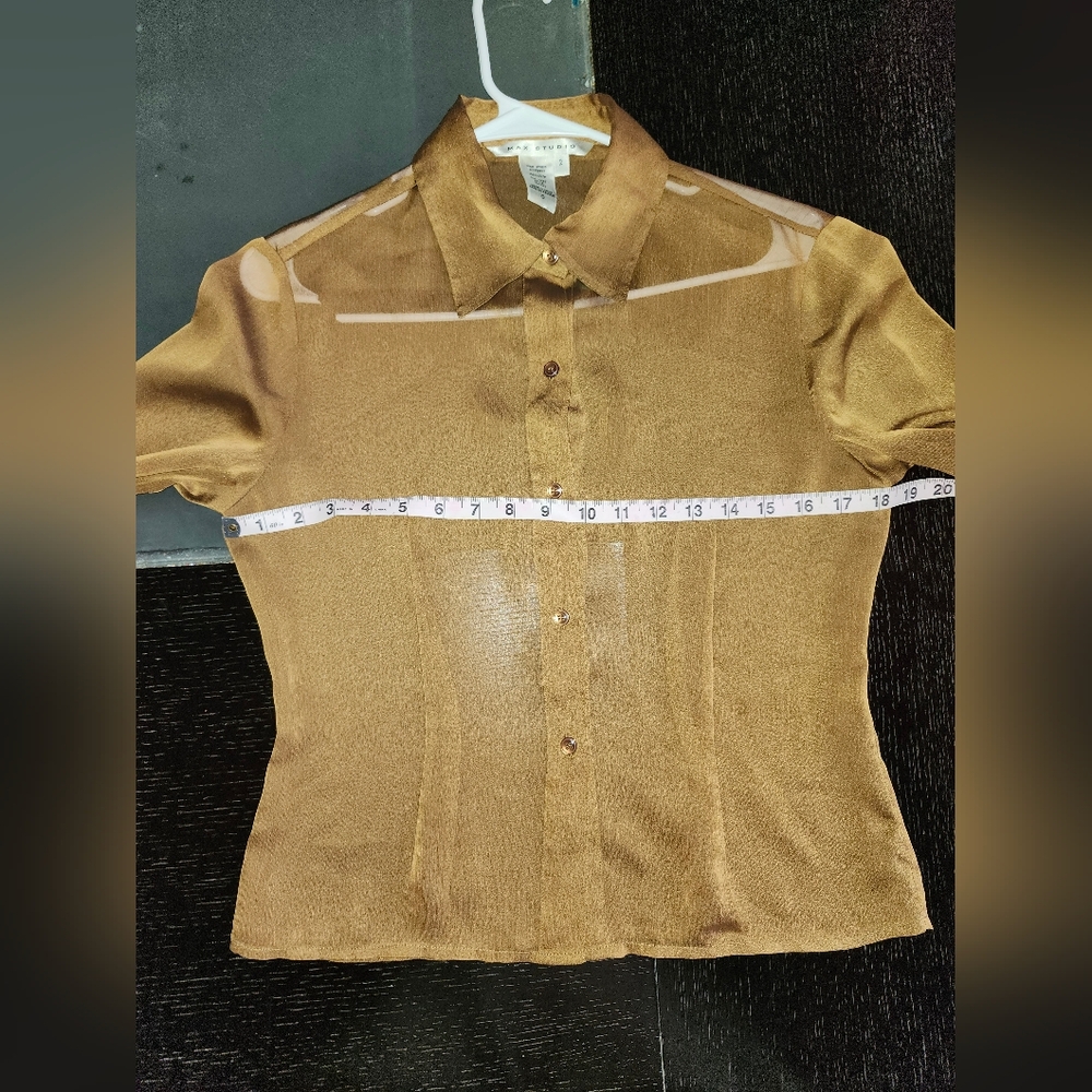 Max Studio Linen Button-Down Blouse - image 8